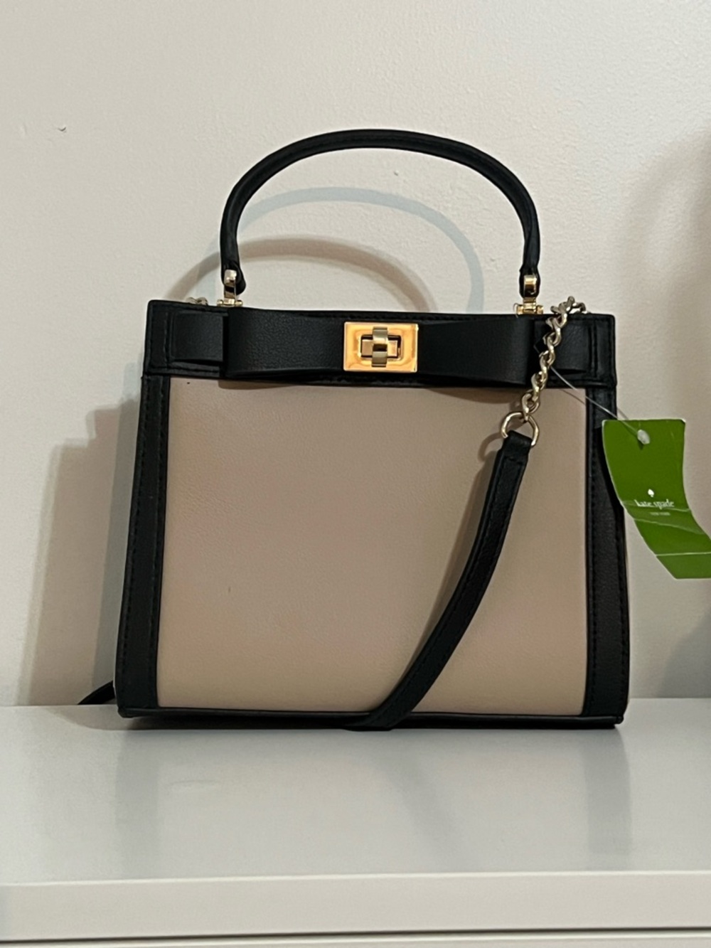 NWT Kate Spade Mini Tullie Mayfair Drive Black Cream Satchel Crossbody Bag
